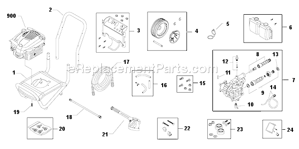 Page A Diagram and Parts List for 020350-0  Briggs and Stratton Pressure Washer